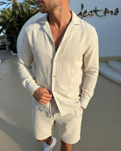 Oatmeal Linen Shorts
