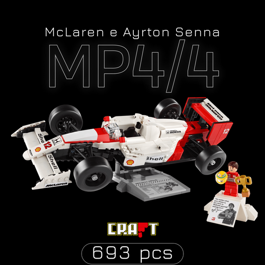 Fórmula 1 - McLaren MP4/4 + Ayrton Senna (693 peças)