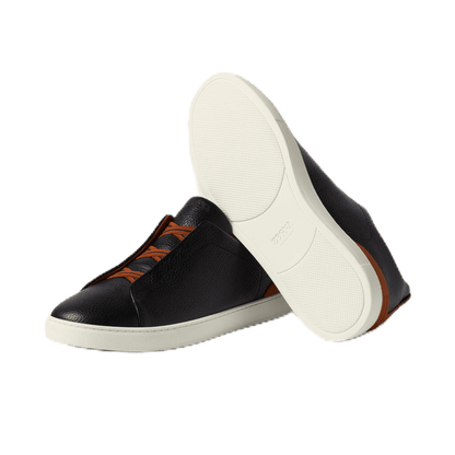 Zegna Men's Deerskin Triple Stitch Sneakers