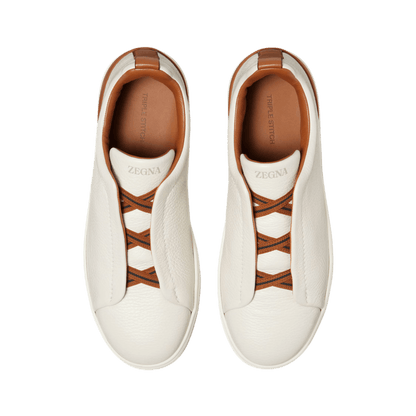 Zegna Men's Deerskin Triple Stitch Sneakers