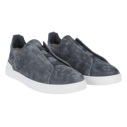 Zegna Men's Suede Triple Stitch Sneakers
