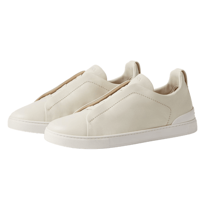 Zegna Men's Triple Stitch SECONDSKIN Leather Sneakers