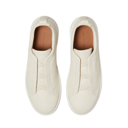 Zegna Men's Triple Stitch SECONDSKIN Leather Sneakers