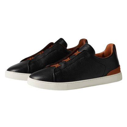 Zegna Men's Deerskin Triple Stitch Sneakers