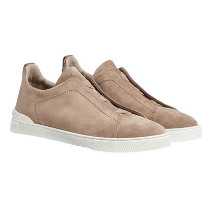 Zegna Men's Suede Triple Stitch Sneakers