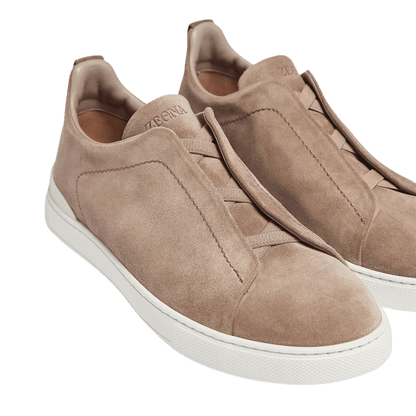 Zegna Men's Suede Triple Stitch Sneakers