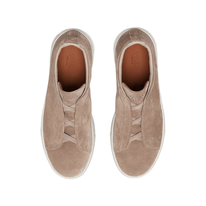 Zegna Men's Suede Triple Stitch Sneakers