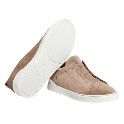 Zegna Men's Suede Triple Stitch Sneakers