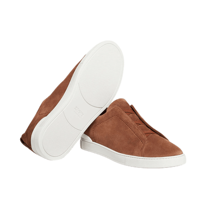 Zegna Men's Suede Triple Stitch Sneakers