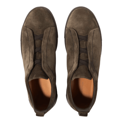 Zegna Men's Suede Triple Stitch Sneakers