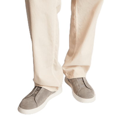 Zegna Men's Suede Triple Stitch Sneakers