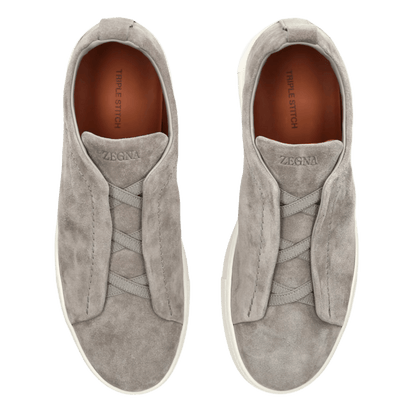 Zegna Men's Suede Triple Stitch Sneakers
