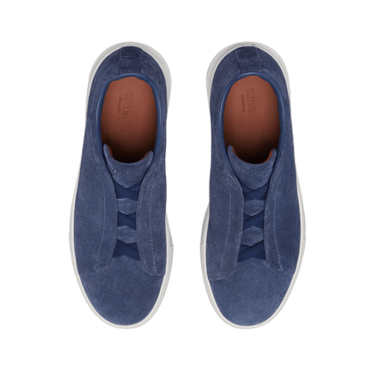 Zegna Men's Suede Triple Stitch Sneakers