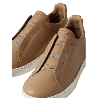 Zegna Men's Triple Stitch SECONDSKIN Leather Sneakers