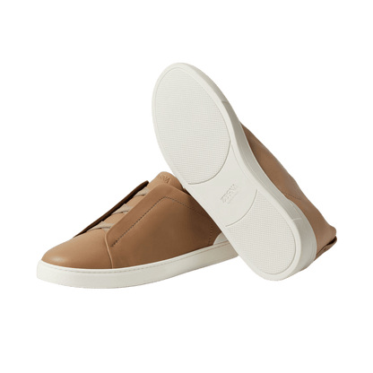 Zegna Men's Triple Stitch SECONDSKIN Leather Sneakers