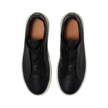 Zegna Men's Triple Stitch SECONDSKIN Leather Sneakers