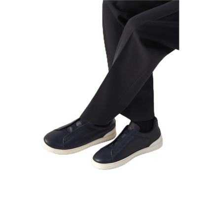 Zegna Men's Triple Stitch SECONDSKIN Leather Sneakers