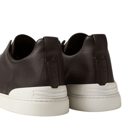 Zegna Men's Triple Stitch SECONDSKIN Leather Sneakers
