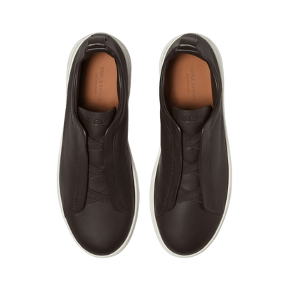 Zegna Men's Triple Stitch SECONDSKIN Leather Sneakers