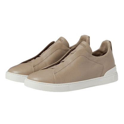Zegna Men's Triple Stitch SECONDSKIN Leather Sneakers