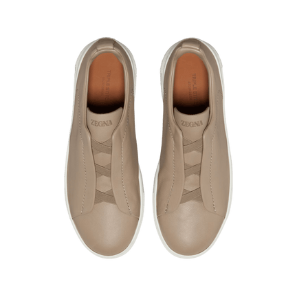 Zegna Men's Triple Stitch SECONDSKIN Leather Sneakers