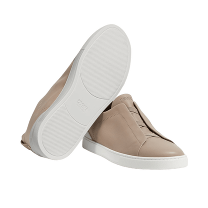 Zegna Men's Triple Stitch SECONDSKIN Leather Sneakers