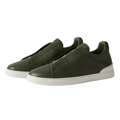 Zegna Men's Triple Stitch SECONDSKIN Leather Sneakers