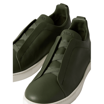 Zegna Men's Triple Stitch SECONDSKIN Leather Sneakers