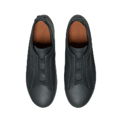 Zegna Men's Triple Stitch SECONDSKIN Leather Sneakers