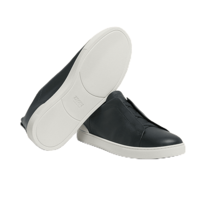Zegna Men's Triple Stitch SECONDSKIN Leather Sneakers