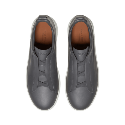 Zegna Men's Triple Stitch SECONDSKIN Leather Sneakers