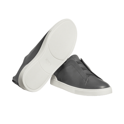 Zegna Men's Triple Stitch SECONDSKIN Leather Sneakers