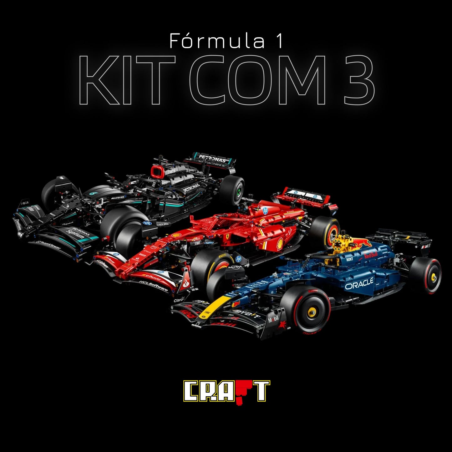 Compre Junto! As Três Fórmula-1 Mais Vendidas (Ferrari SF24, Mercedes AMG W14, Red Bull RB20)