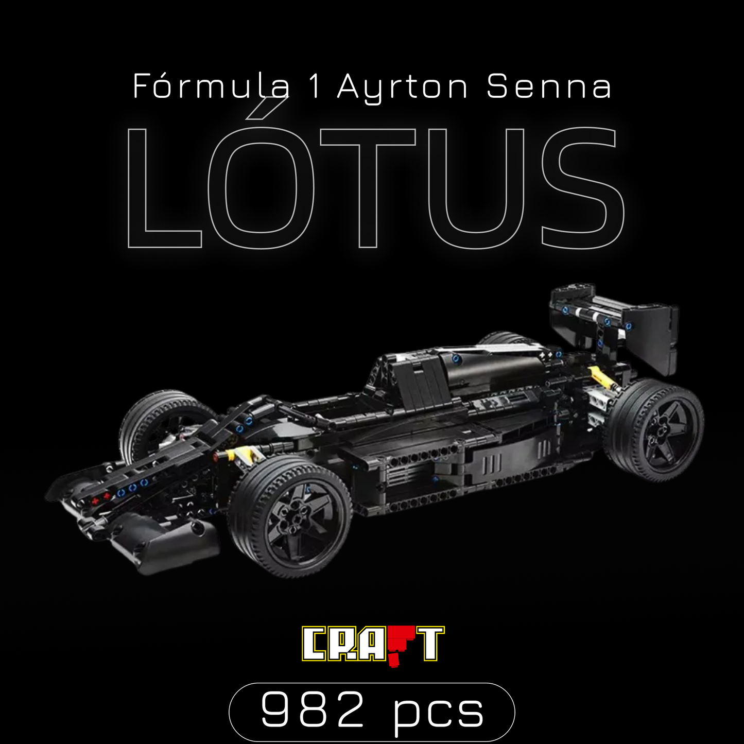 Fórmula 1 - Lótus nº 12 do Ayrton Senna (982 peças)